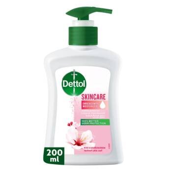 Dettol Skincare Liquid Handwash Pump, Rose & Sakura Blossom Scent, 200ml