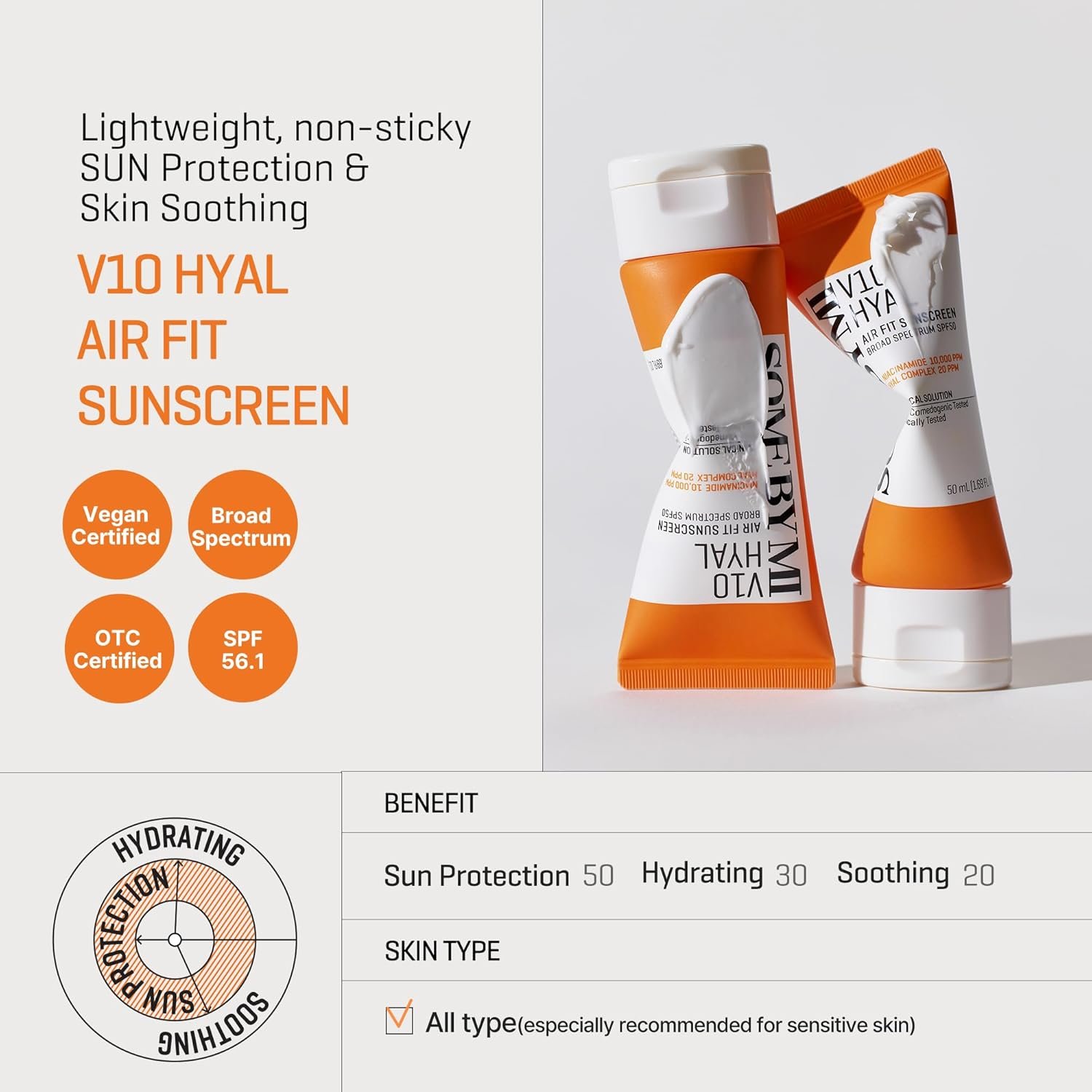 Some By Mi V10 Hyal Air Fit Sunscreen Spf 50 – 5 mL - 70440