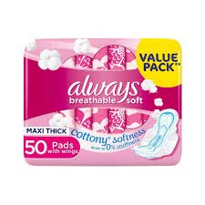 Always Maxi Cotton Soft Thick With Wings 30 Pads - 53110