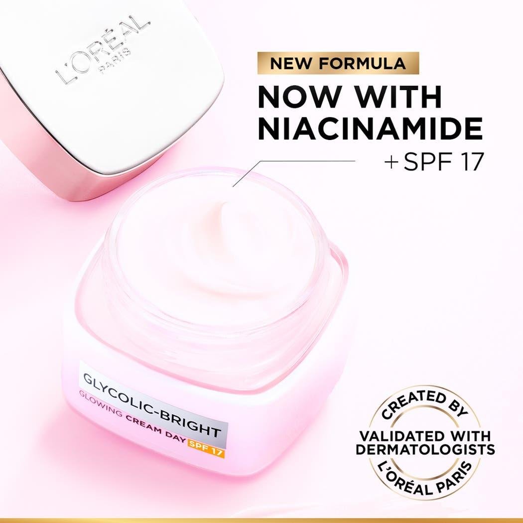 Loreal Paris Glycolic Bright Glowing Day Cream With Spf17 – 50 mL - 71054