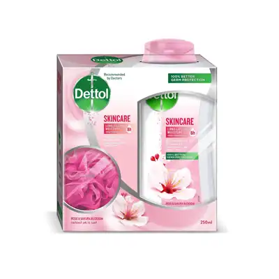 Dettol S/G Skincare With Puff 250Ml