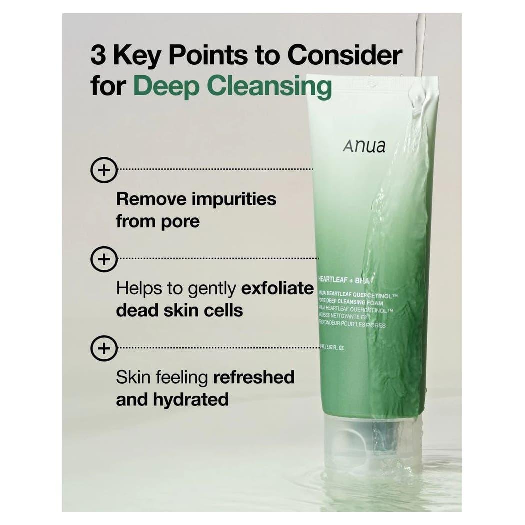 Anua Heartleaf Quercetinol Pore Deep Cleansing Foam 150 mL - 69623