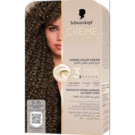 SCHWARZKOPF CREME SUPREME 6-16 COOL ASH LIGHT BROWN - 65645