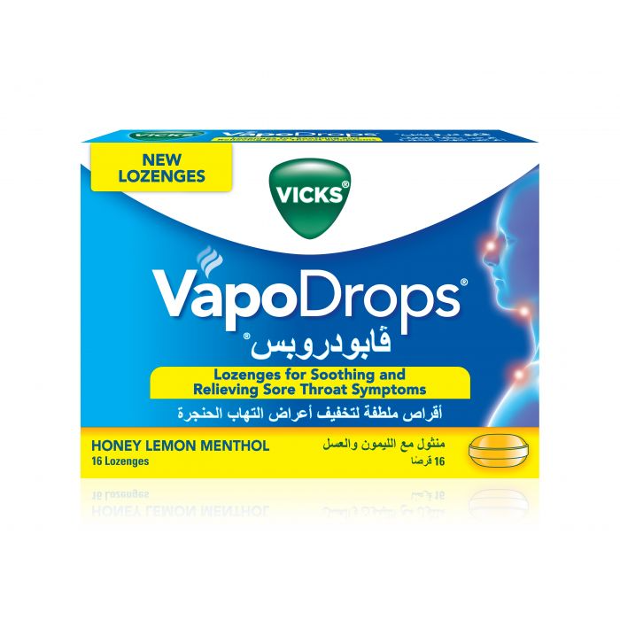 VICKS VAPODROPS HONEY LEMON MENTHOL 16 LOENGES - 65636