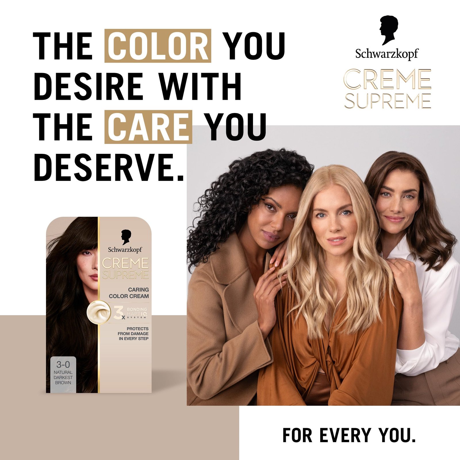 Schwarzkopf Creme Supreme 3-0 Natural Darkest Brown - 68572