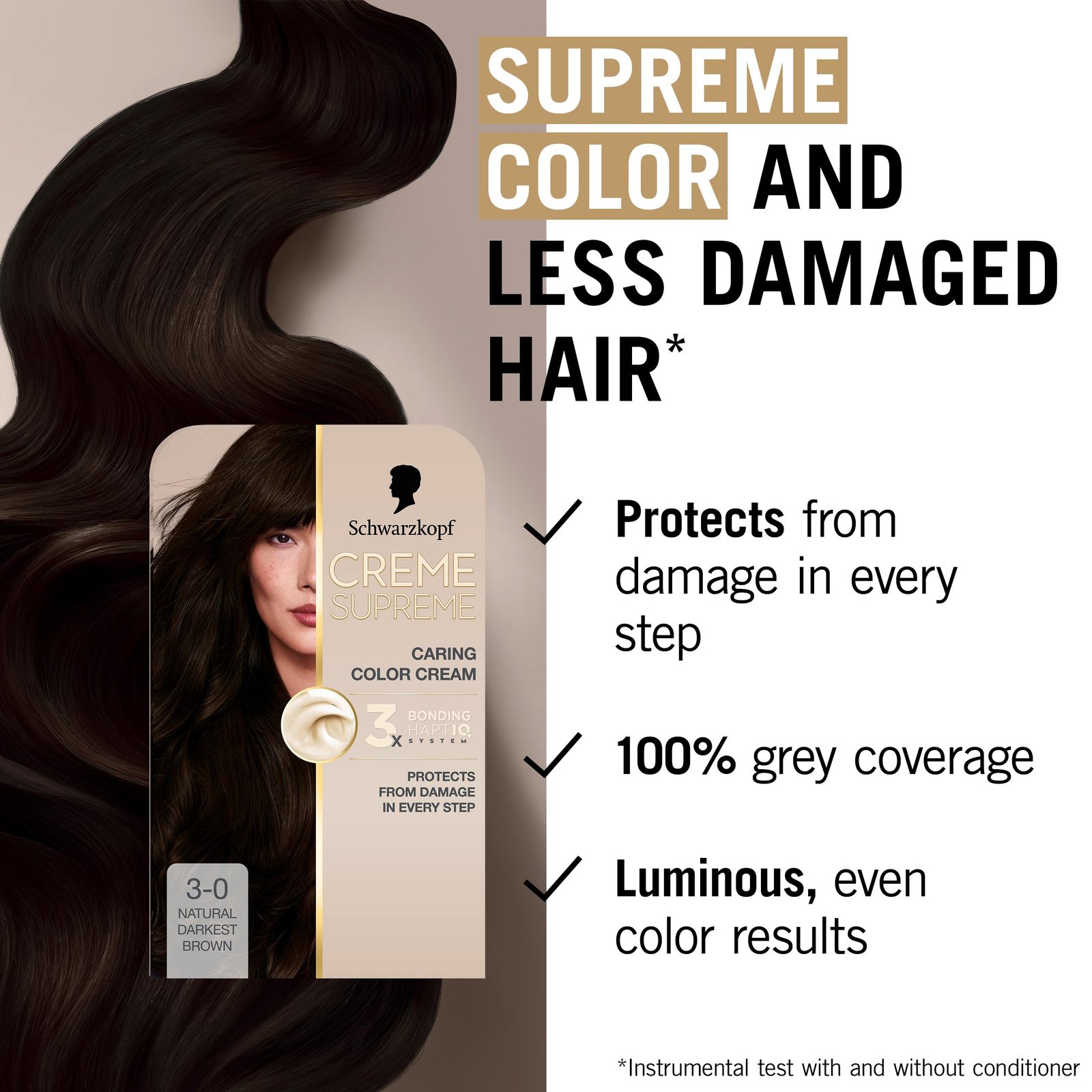 Schwarzkopf Creme Supreme 3-0 Natural Darkest Brown - 68571