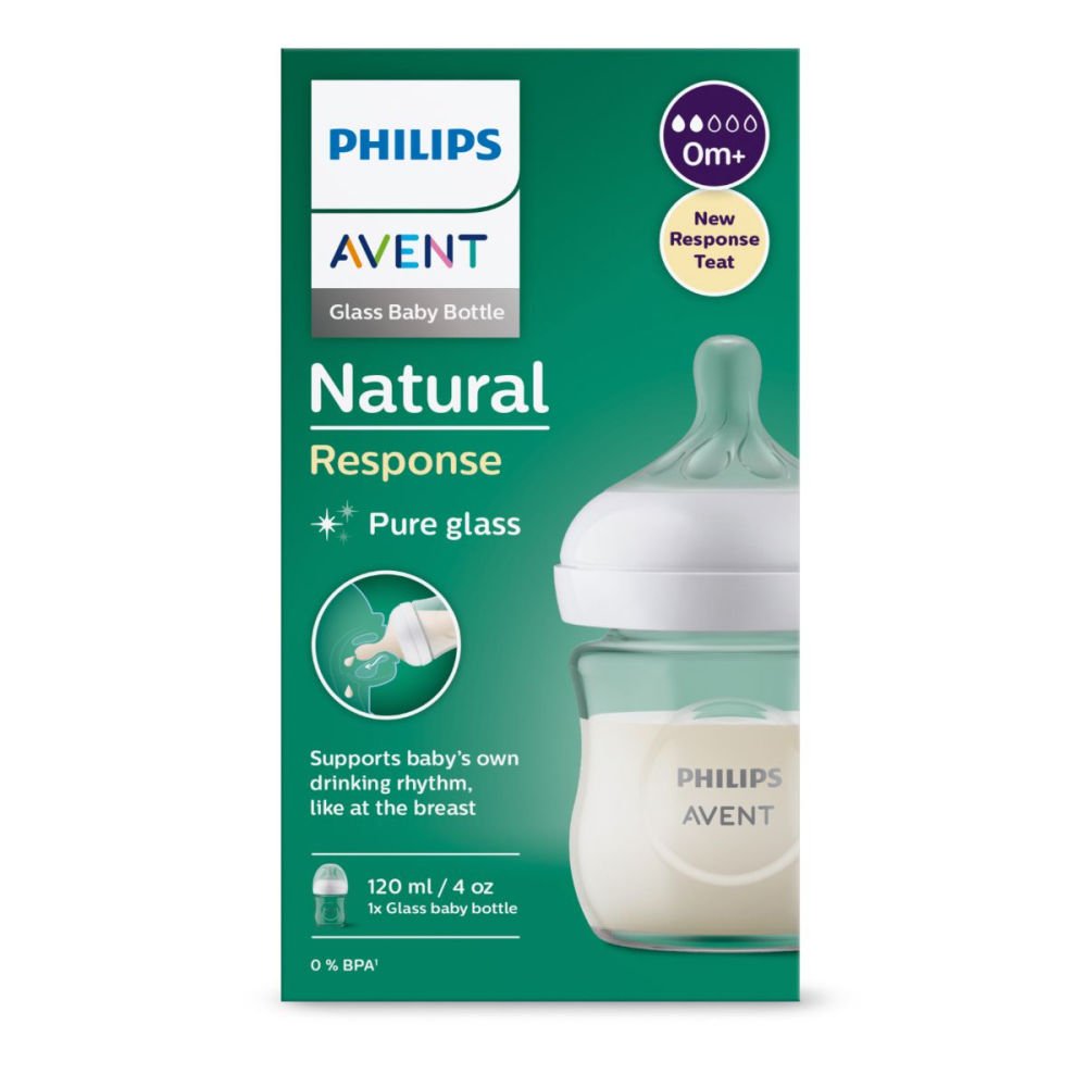 AVENT NATURAL RESPONSE BABY BOTTLE GLASS 120 ML - 67361
