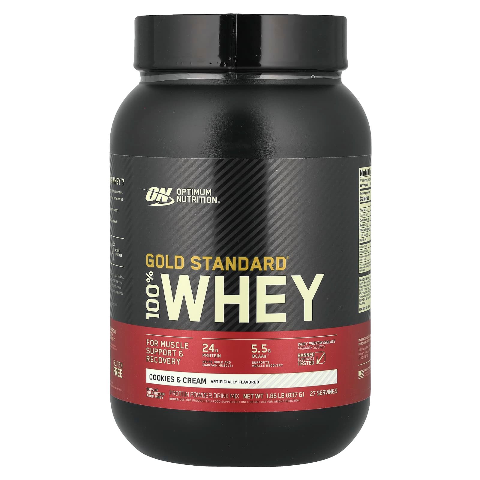 Optimum Nutrition 100% Whey Gold Standard Cookies&Cream-837Gm - 67907
