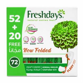 FRESHDAYS NORMAL SINGLES 72 PANTYLINERS - 72805