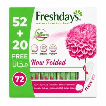 FRESHDAYS NORMAL SINGLES SCENTED 72 PANTYLINERS - 72806