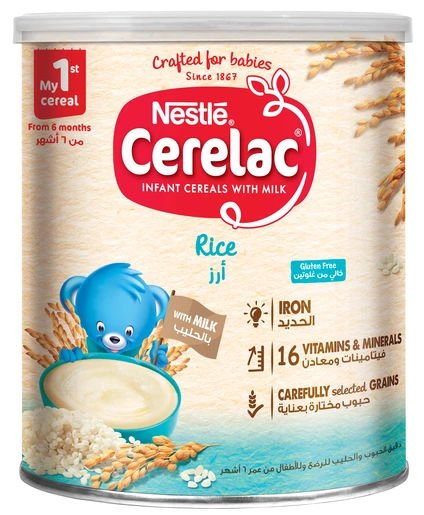 Nestlé CERELAC Infant Cereals with iRON+ RICE from 6 months 400g Tin - 74818