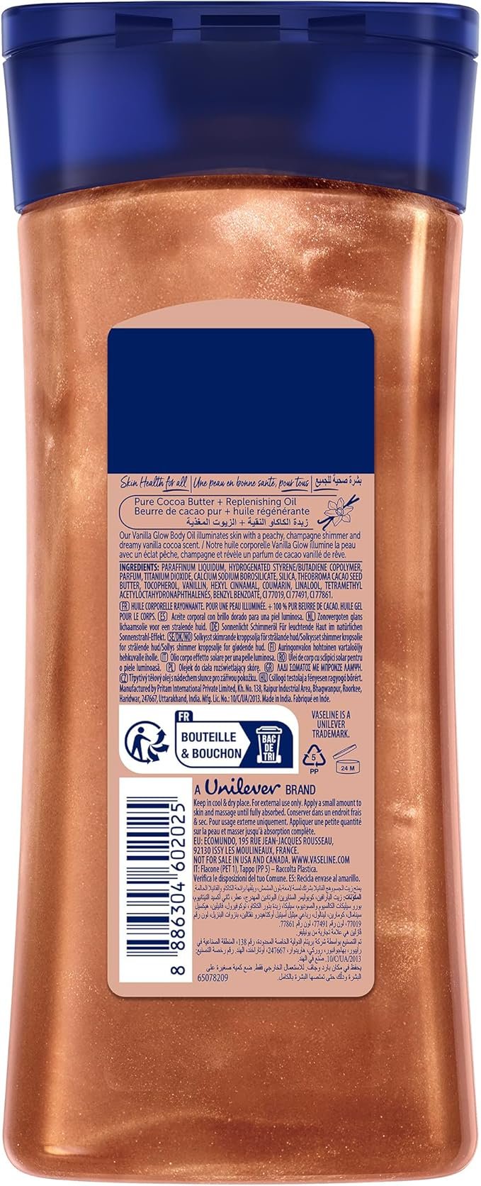 Vaseline Vanilla Glow Sunlit Shimmer Body Gel Oil – 200 ml - 75642